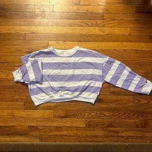 Champion purple and white striped long sleeve